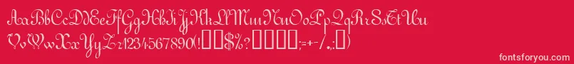 VictorianNormal Font – Pink Fonts on Red Background