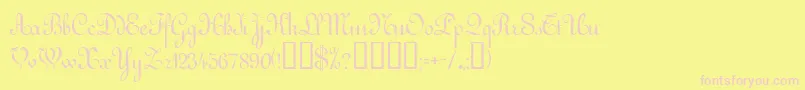 VictorianNormal-Schriftart – Rosa Schriften auf gelbem Hintergrund