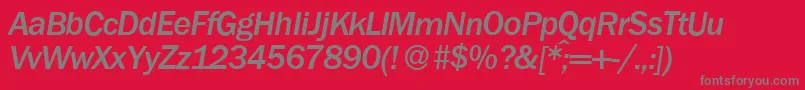 FranklingothicnewMediumItalic Font – Gray Fonts on Red Background