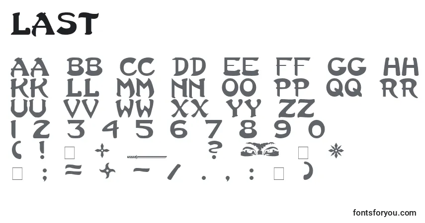 Шрифт Last – алфавит, цифры, специальные символы