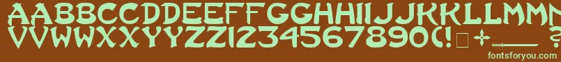 Last-fontti – vihreät fontit ruskealla taustalla