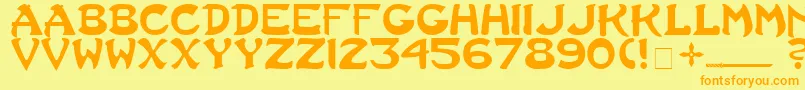 Last Font – Orange Fonts on Yellow Background