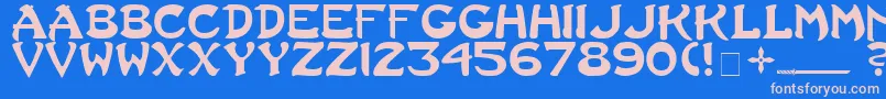 Last Font – Pink Fonts on Blue Background