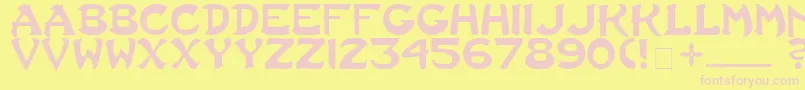 Last-fontti – vaaleanpunaiset fontit keltaisella taustalla