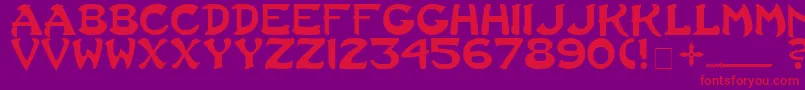 Last Font – Red Fonts on Purple Background