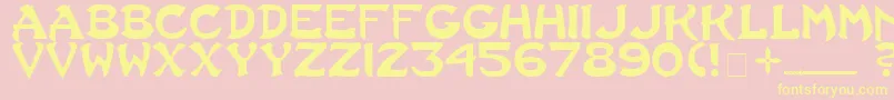 フォントLast – 黄色のフォント、ピンクの背景