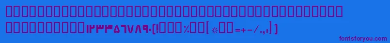 BElham-Schriftart – Violette Schriften auf blauem Hintergrund