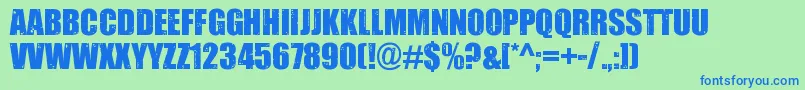 Impacted2.0 Font – Blue Fonts on Green Background