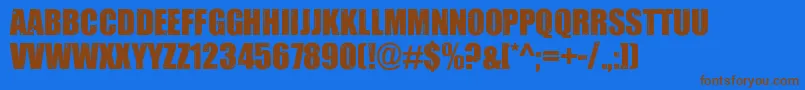 Impacted2.0 Font – Brown Fonts on Blue Background