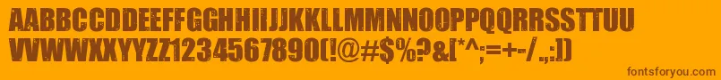 Weitere Informationen zur Impacted2.0-Schriftart Impacted2.0-Schriftart – Braune Schriften auf orangefarbenem Hintergrund