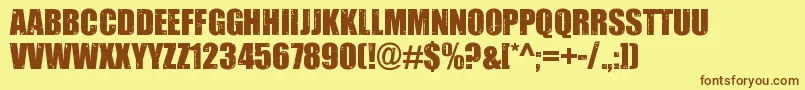 Impacted2.0 Font – Brown Fonts on Yellow Background