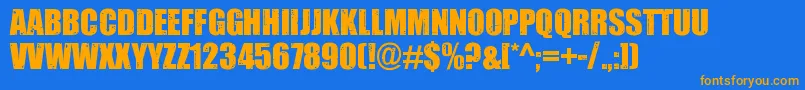 Impacted2.0 Font – Orange Fonts on Blue Background