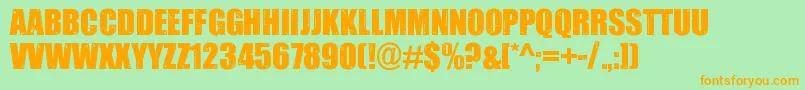 Impacted2.0 Font – Orange Fonts on Green Background