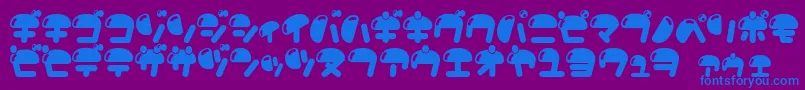 Nikukyu Font – Blue Fonts on Purple Background
