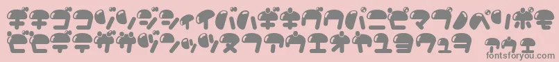 Nikukyu-Schriftart – Graue Schriften auf rosa Hintergrund