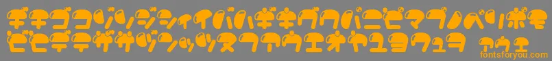 Nikukyu Font – Orange Fonts on Gray Background