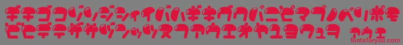 フォントNikukyu – 赤い文字の灰色の背景