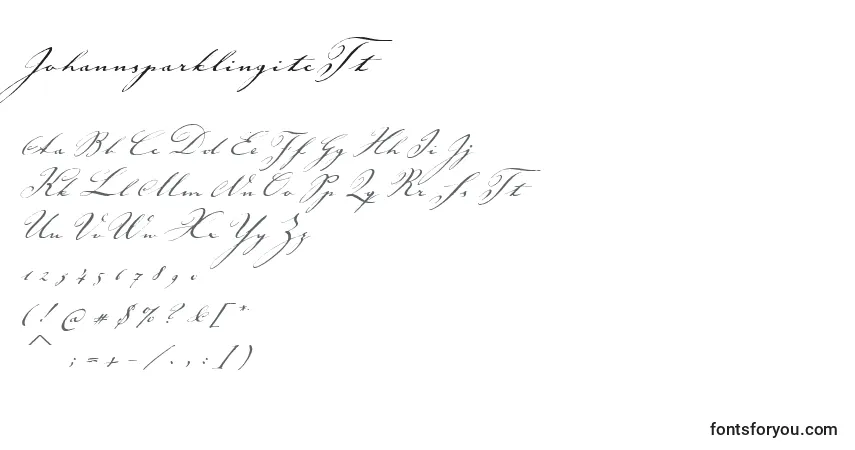 A fonte JohannsparklingitcTt – alfabeto, números, caracteres especiais
