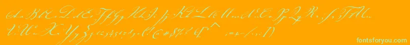 JohannsparklingitcTt-Schriftart – Grüne Schriften auf orangefarbenem Hintergrund