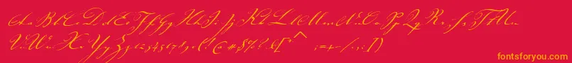 JohannsparklingitcTt Font – Orange Fonts on Red Background