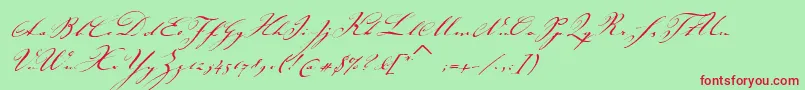 JohannsparklingitcTt-Schriftart – Rote Schriften auf grünem Hintergrund