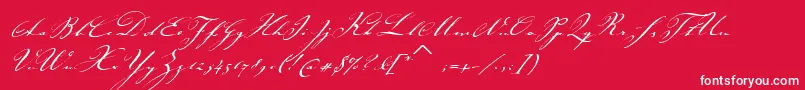 JohannsparklingitcTt-Schriftart – Weiße Schriften auf rotem Hintergrund