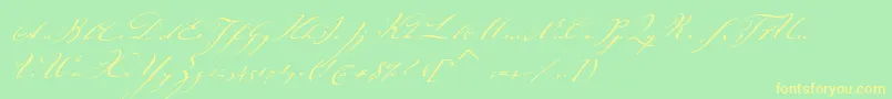 JohannsparklingitcTt Font – Yellow Fonts on Green Background