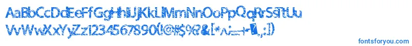 Quickcut-Schriftart – Blaue Schriften auf weißem Hintergrund