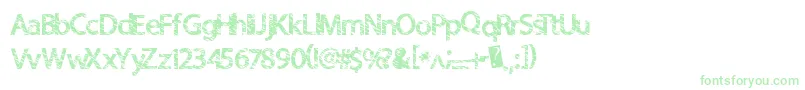Quickcut-Schriftart – Grüne Schriften auf weißem Hintergrund