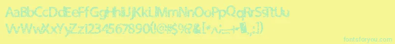 Quickcut Font – Green Fonts on Yellow Background