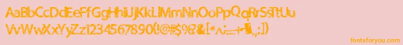 フォントQuickcut – オレンジの文字がピンクの背景にあります。