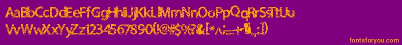 Quickcut Font – Orange Fonts on Purple Background