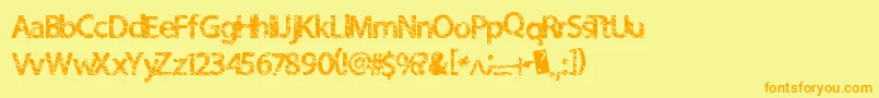 Quickcut Font – Orange Fonts on Yellow Background
