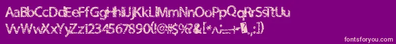 Quickcut-fontti – vaaleanpunaiset fontit violetilla taustalla