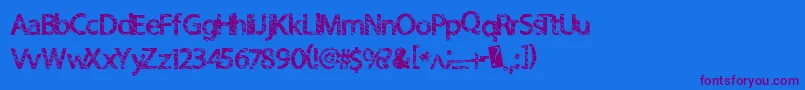 Quickcut Font – Purple Fonts on Blue Background