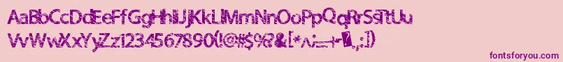 Quickcut-fontti – violetit fontit vaaleanpunaisella taustalla