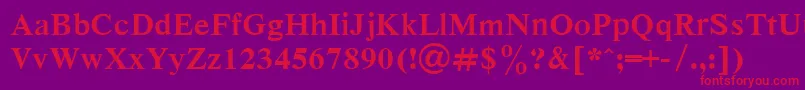 Dutchbd-Schriftart – Rote Schriften auf violettem Hintergrund