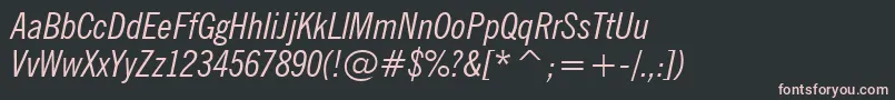 Шрифт NewsGothicCondensedItalicBt – розовые шрифты на чёрном фоне