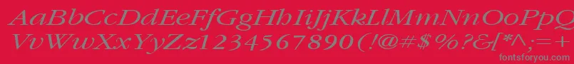 GarnetbroadItalic Font – Gray Fonts on Red Background