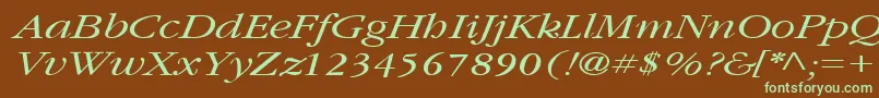 GarnetbroadItalic Font – Green Fonts on Brown Background