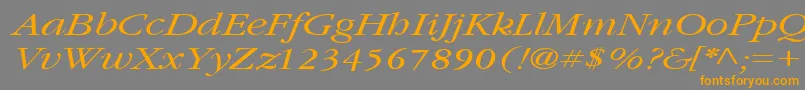 Fonte GarnetbroadItalic – fontes laranjas em um fundo cinza