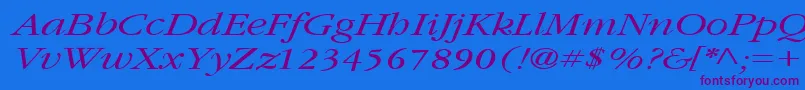 Шрифт GarnetbroadItalic – фиолетовые шрифты на синем фоне