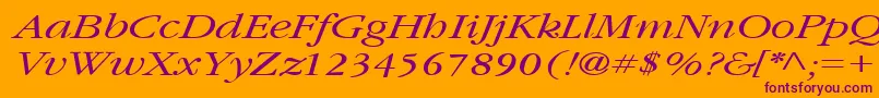 Шрифт GarnetbroadItalic – фиолетовые шрифты на оранжевом фоне