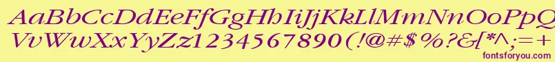 Шрифт GarnetbroadItalic – фиолетовые шрифты на жёлтом фоне