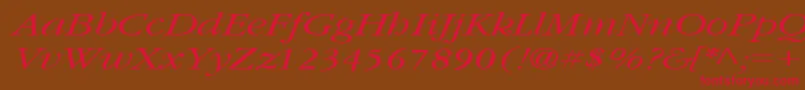 GarnetbroadItalic Font – Red Fonts on Brown Background