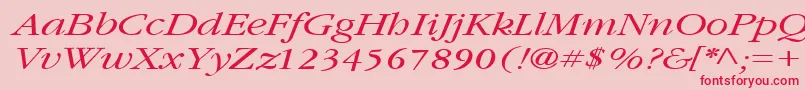 GarnetbroadItalic Font – Red Fonts on Pink Background
