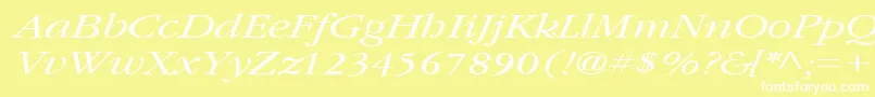 GarnetbroadItalic Font – White Fonts on Yellow Background