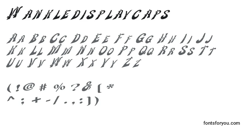 Wankledisplaycaps Font – alphabet, numbers, special characters