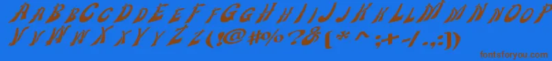 Wankledisplaycaps Font – Brown Fonts on Blue Background