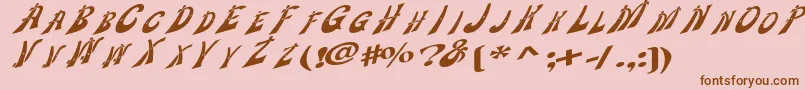 Wankledisplaycaps Font – Brown Fonts on Pink Background